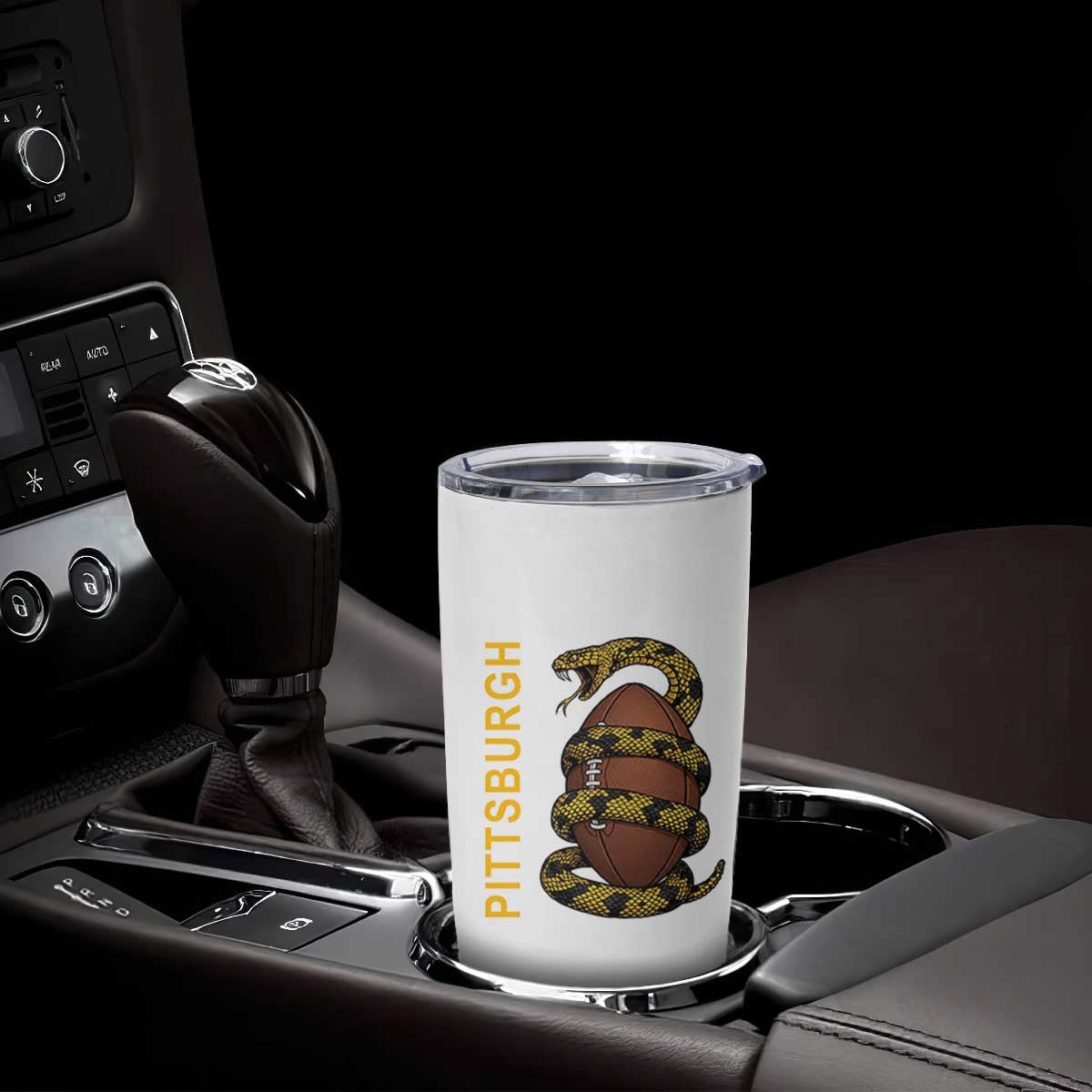 Vintage Black And Gold Rattlesnake Tumbler Cup Pittsburgh Sports Fan