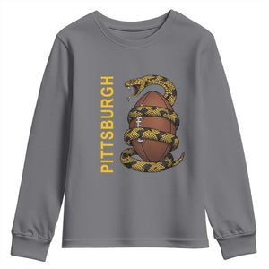 Vintage Black And Gold Rattlesnake Youth Sweatshirt Pittsburgh Sports Fan