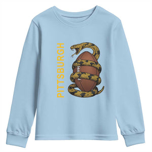 Vintage Black And Gold Rattlesnake Youth Sweatshirt Pittsburgh Sports Fan