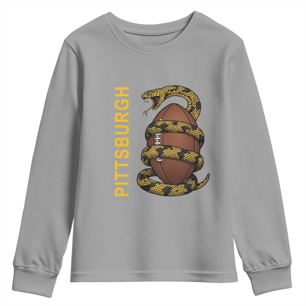Vintage Black And Gold Rattlesnake Youth Sweatshirt Pittsburgh Sports Fan
