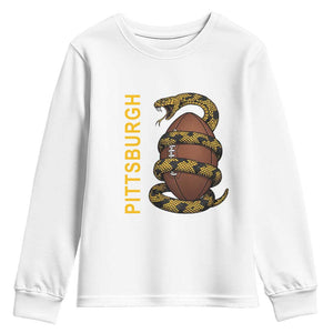Vintage Black And Gold Rattlesnake Youth Sweatshirt Pittsburgh Sports Fan