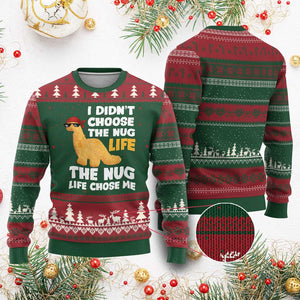 I Did Not Choose The Nug Life Ugly Christmas Sweater Chicken Nugget Lover Gifts TS12 Red Green Print Your Wear