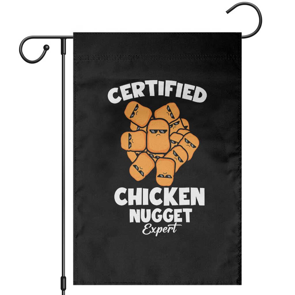 Funny Food Lover Gift Garden Flag Certified Chicken Nugget Expert TS12 Black Print Your Wear