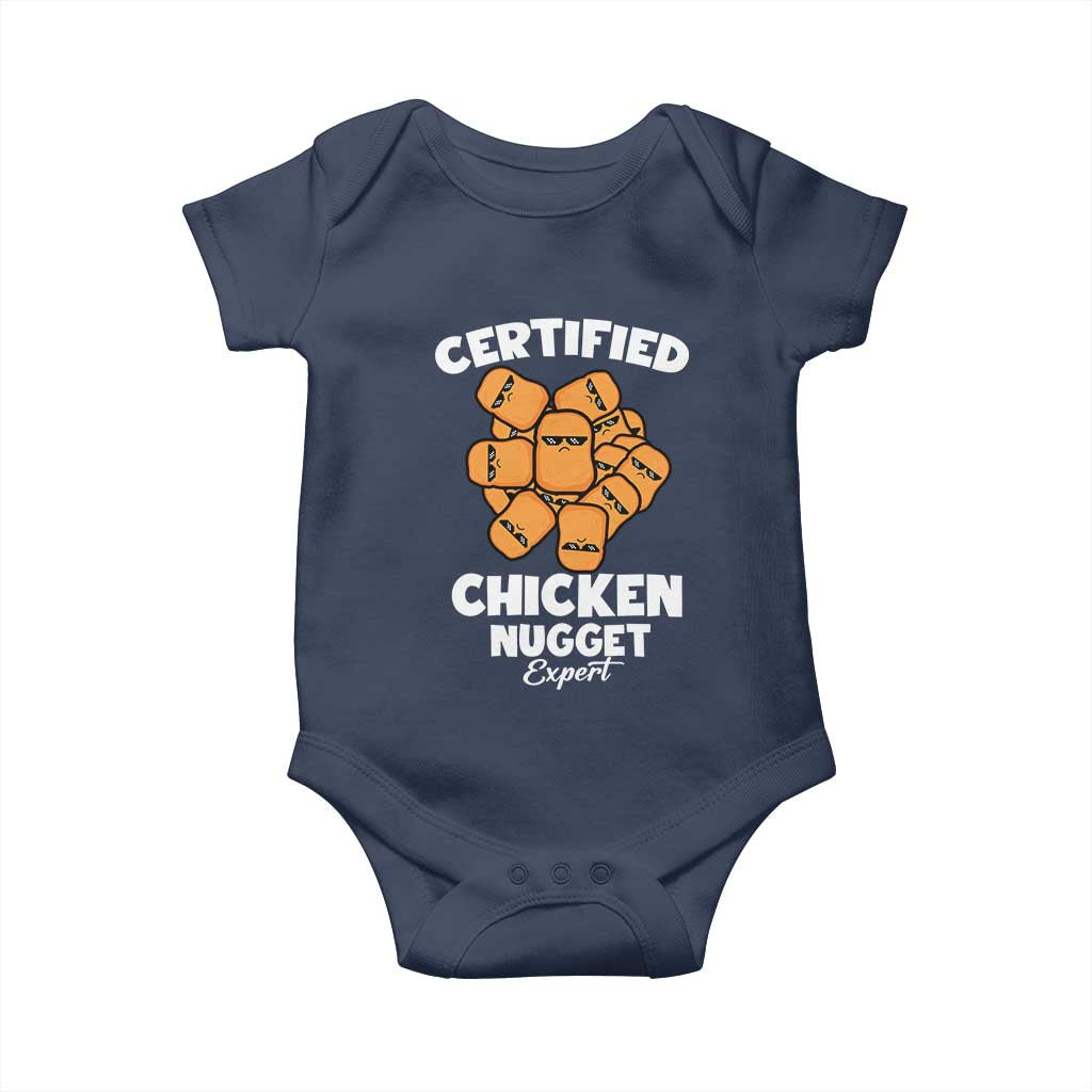 Funny Food Lover Gift Baby Onesie Certified Chicken Nugget Expert TS12 Navy Print Your Wear
