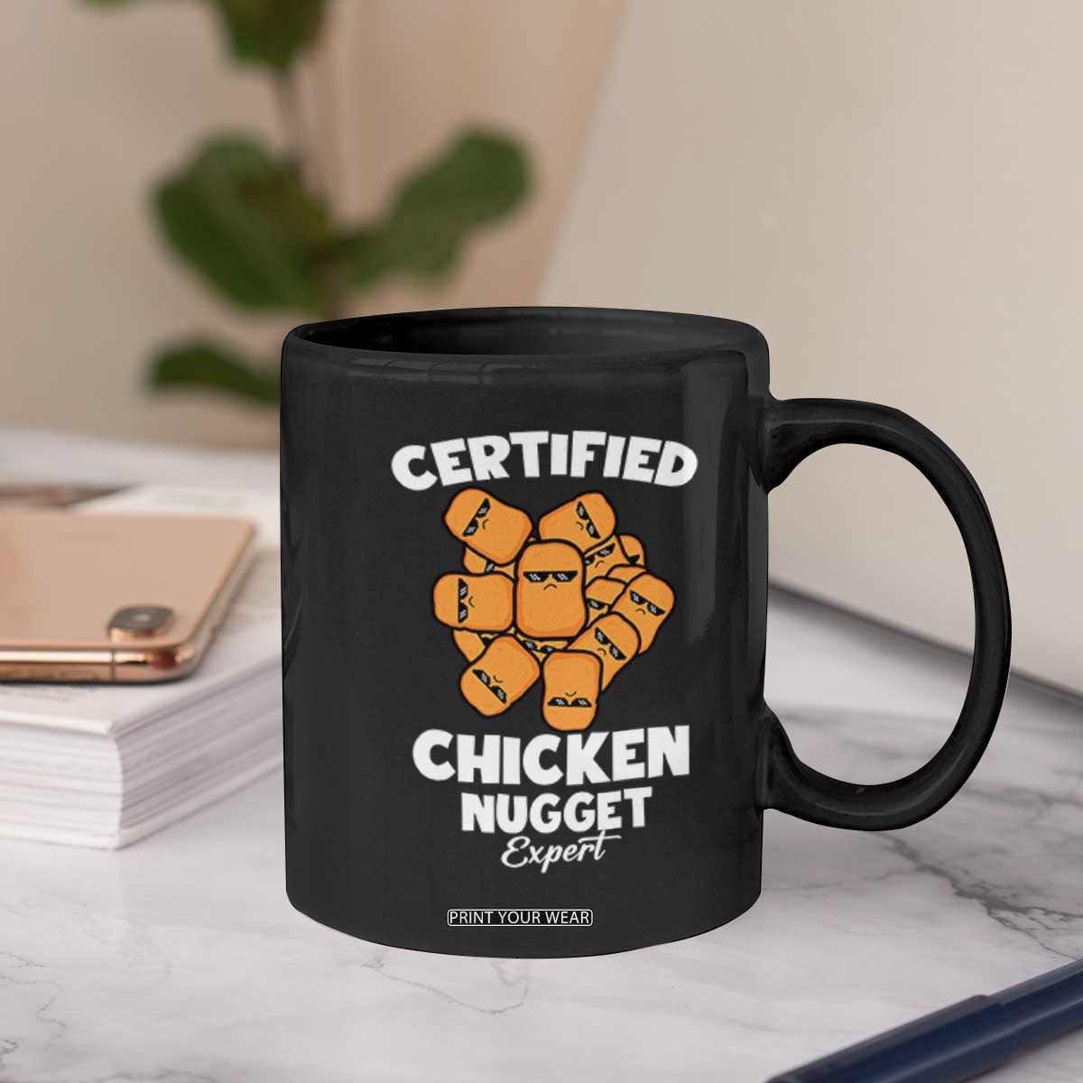 Funny Food Lover Gift Coffee Mug Certified Chicken Nugget Expert TS12 Print Your Wear