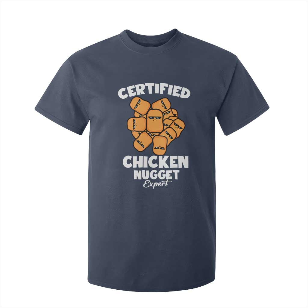 Funny Food Lover Gift T Shirt For Kid Certified Chicken Nugget Expert TS12 Navy Print Your Wear