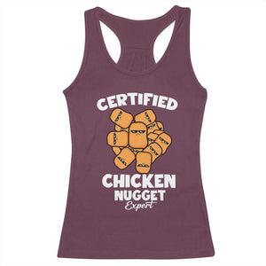 Funny Food Lover Gift Racerback Tank Top Certified Chicken Nugget Expert TS12 Maroon Print Your Wear