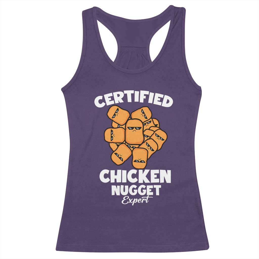 Funny Food Lover Gift Racerback Tank Top Certified Chicken Nugget Expert TS12 Purple Print Your Wear