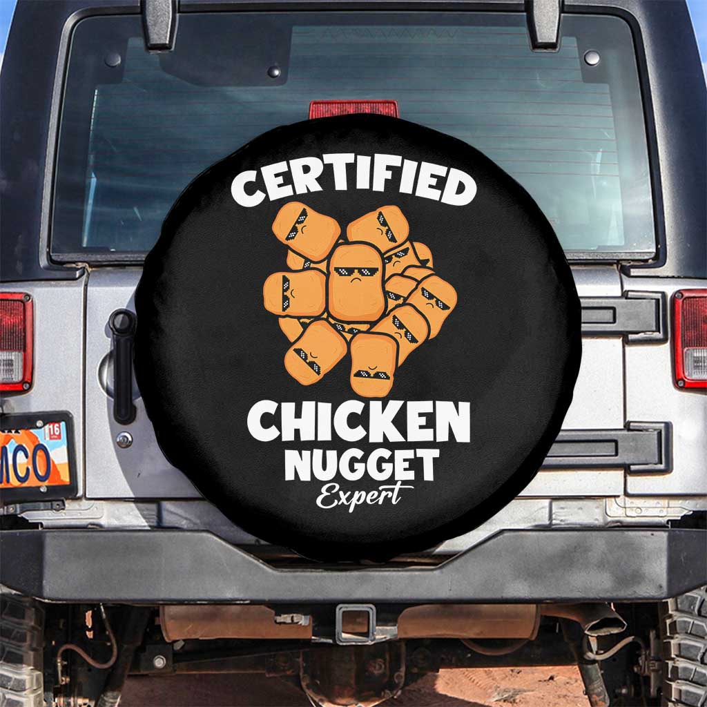 Funny Food Lover Gift Spare Tire Cover Certified Chicken Nugget Expert TS12 No hole Black Print Your Wear