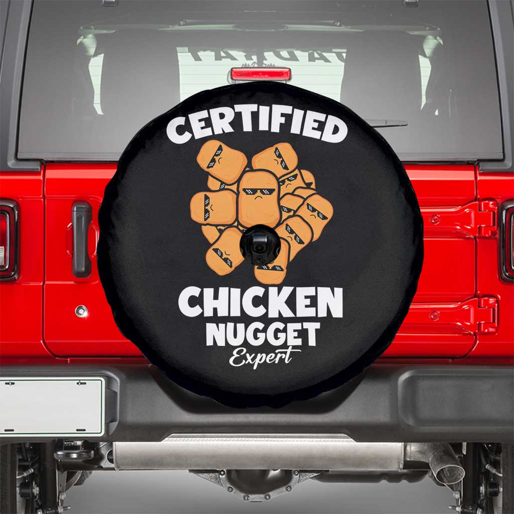 Funny Food Lover Gift Spare Tire Cover Certified Chicken Nugget Expert TS12 Black Print Your Wear