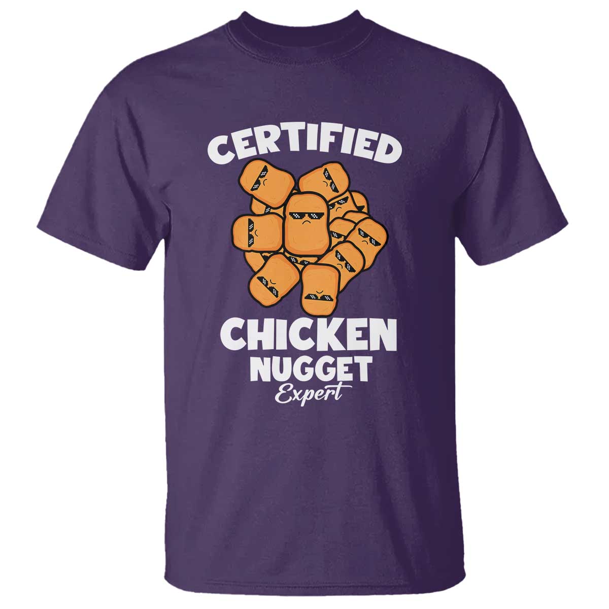 Funny Food Lover Gift T Shirt Certified Chicken Nugget Expert TS12 Purple Print Your Wear