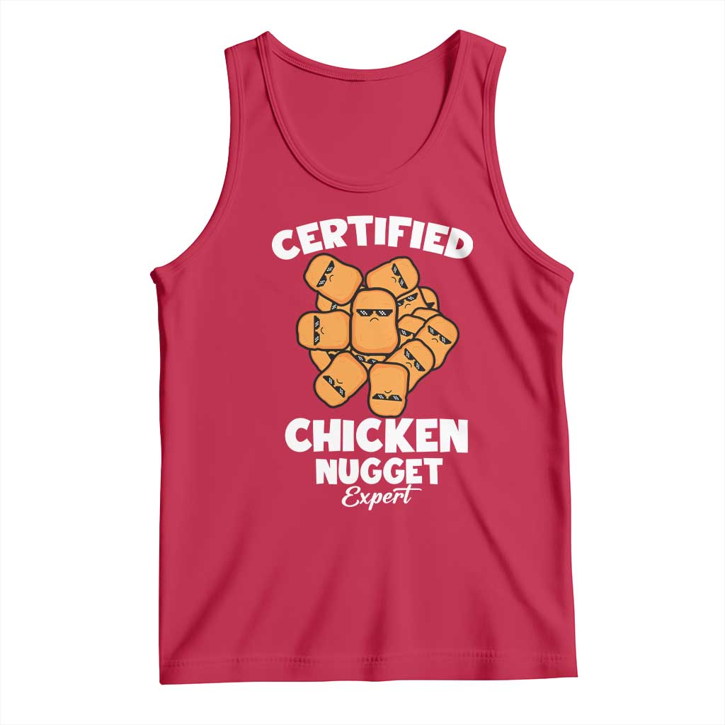 Funny Food Lover Gift Tank Top Certified Chicken Nugget Expert TS12 Red Print Your Wear