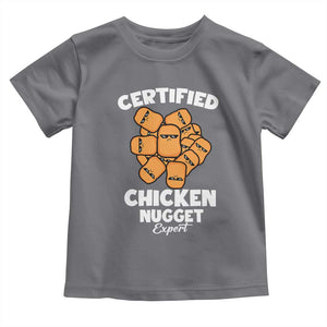 Funny Food Lover Gift Toddler T Shirt Certified Chicken Nugget Expert TS12 Charcoal Print Your Wear