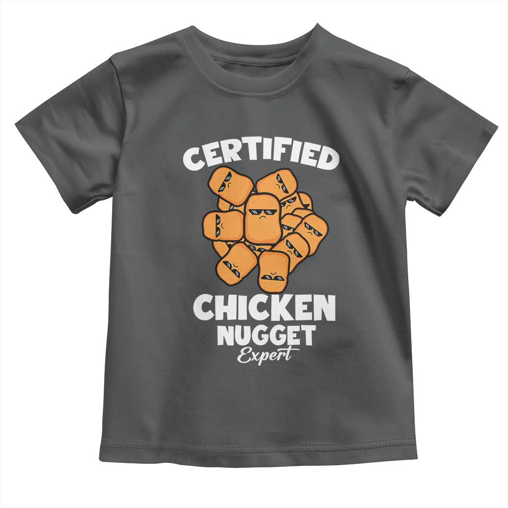 Funny Food Lover Gift Toddler T Shirt Certified Chicken Nugget Expert TS12 Dark Heather Print Your Wear