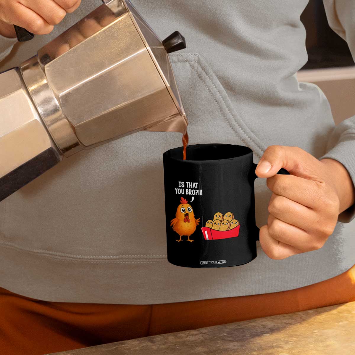Funny Chicken Nuggets Lover Coffee Mug Is That You Bro TS12 Print Your Wear