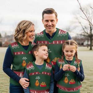 Funny Chicken Nuggets Lover V-Neck Knit Sweater Vest Is That You Bro TS12 Red Green Print Your Wear