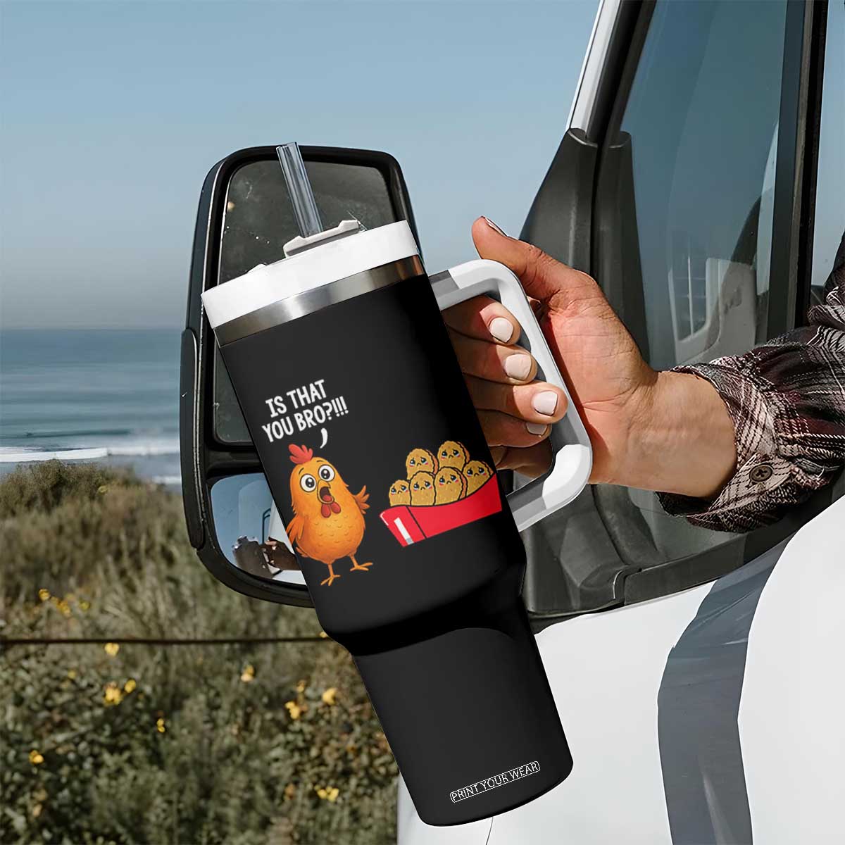 Funny Chicken Nuggets Lover Tumbler With Handle Is That You Bro TS12 Print Your Wear