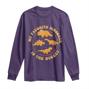My Favorite Dinosaur Is The Nugget Long Sleeve Shirt Funny Food Lover Gift TS12 Purple Print Your Wear