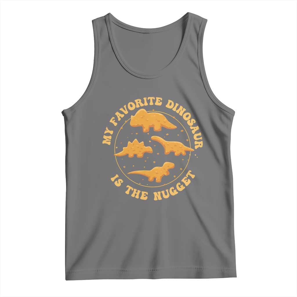 My Favorite Dinosaur Is The Nugget Tank Top Funny Food Lover Gift TS12 Black Heather Print Your Wear