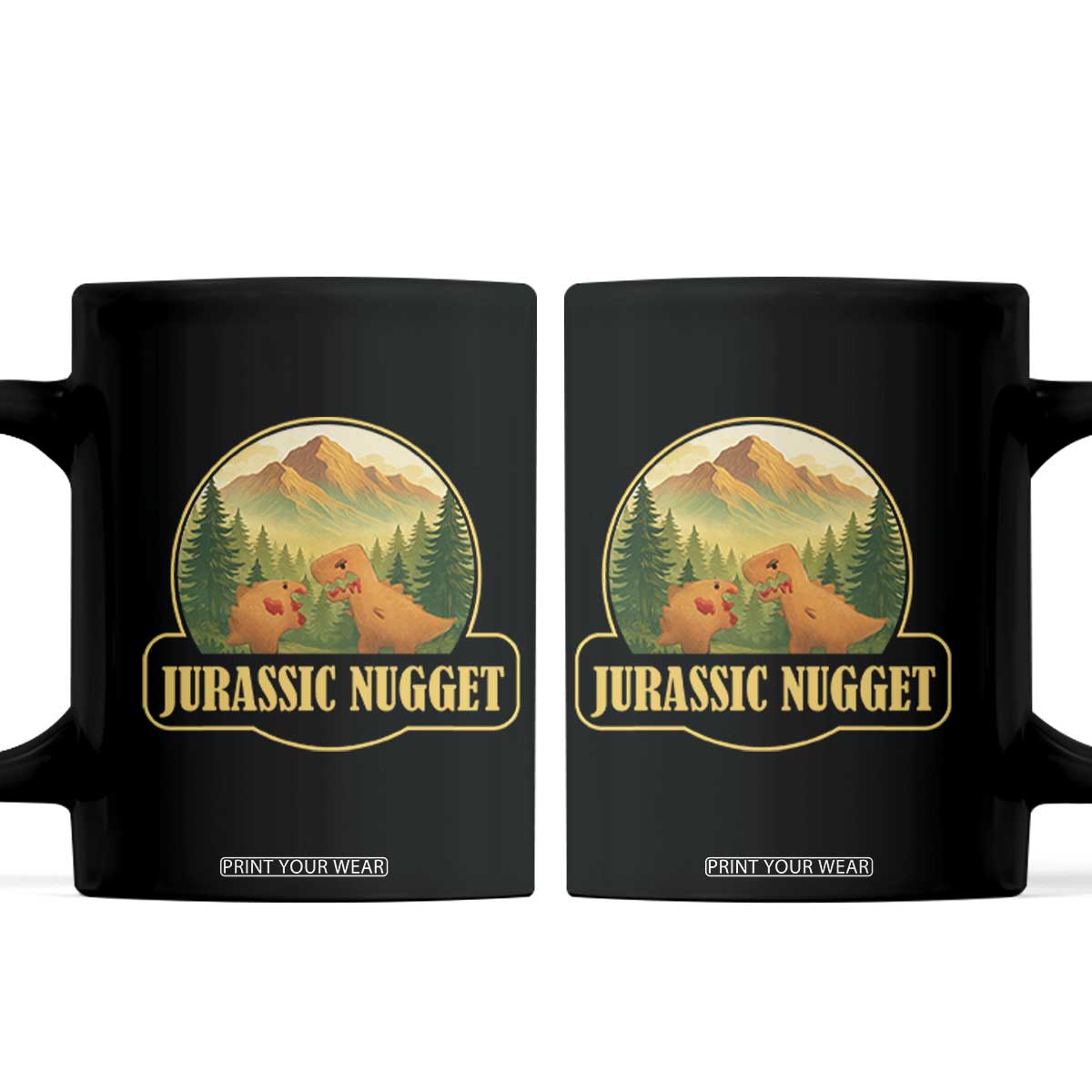 Jurassic Nugget World Dino Coffee Mug Nugget Lover Gift TS12 Black Print Your Wear