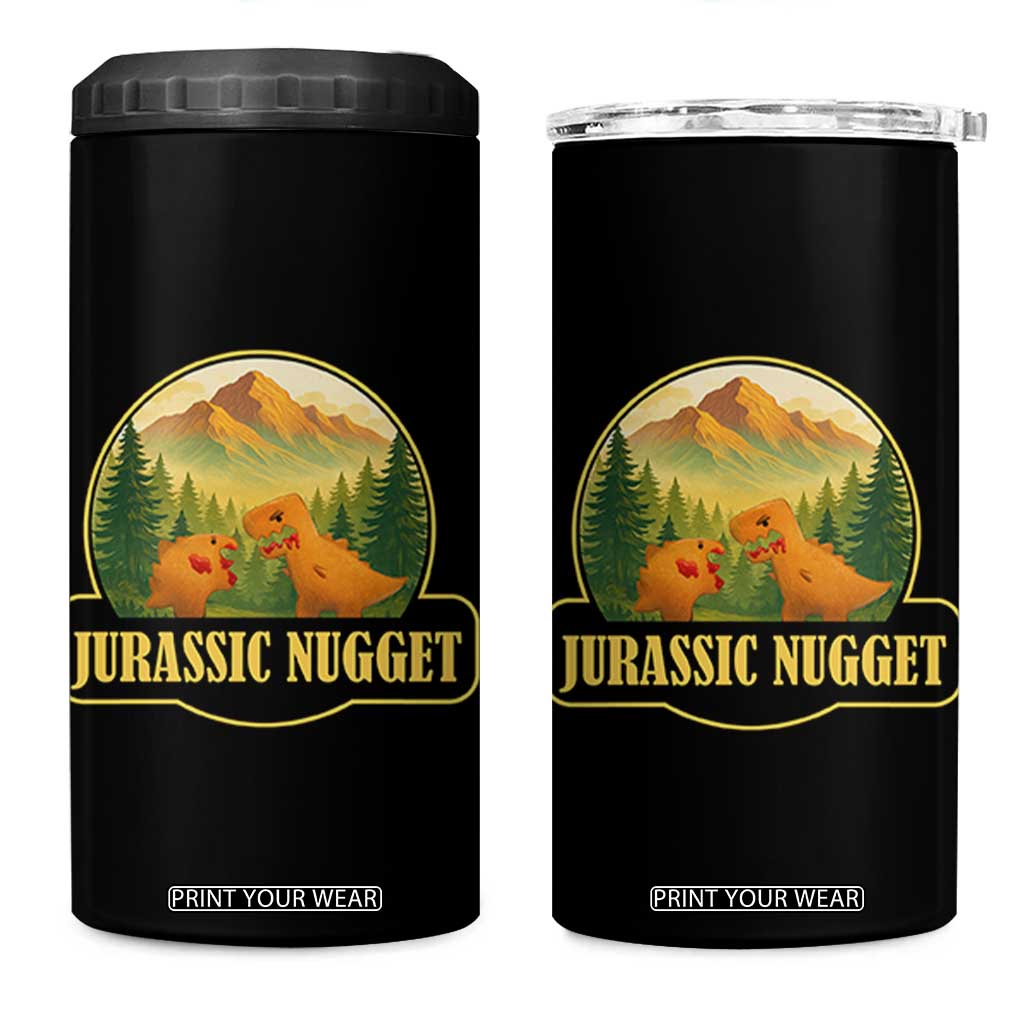 Jurassic Nugget World Dino 4 in 1 Can Cooler Tumbler Nugget Lover Gift TS12 One Size: 16 oz Black Print Your Wear