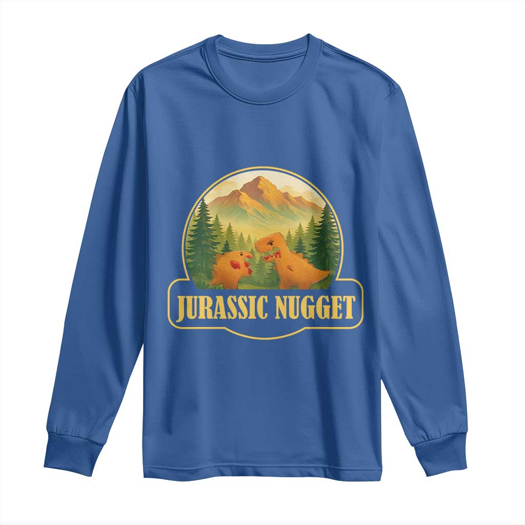 Jurassic Nugget World Dino Long Sleeve Shirt Nugget Lover Gift TS12 Royal Blue Print Your Wear