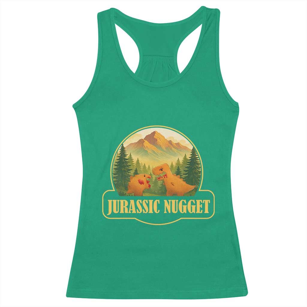 Jurassic Nugget World Dino Racerback Tank Top Nugget Lover Gift TS12 Irish Green Print Your Wear
