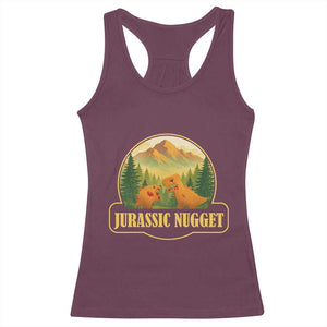 Jurassic Nugget World Dino Racerback Tank Top Nugget Lover Gift TS12 Maroon Print Your Wear