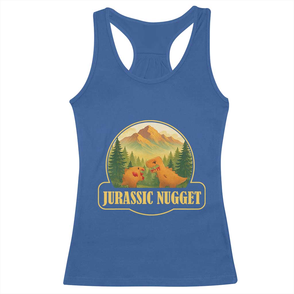Jurassic Nugget World Dino Racerback Tank Top Nugget Lover Gift TS12 Royal Blue Print Your Wear