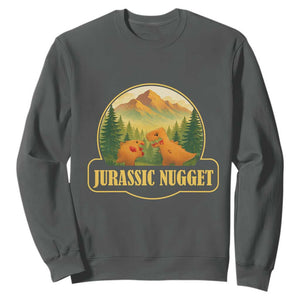 Jurassic Nugget World Dino Sweatshirt Nugget Lover Gift TS12 Dark Heather Print Your Wear