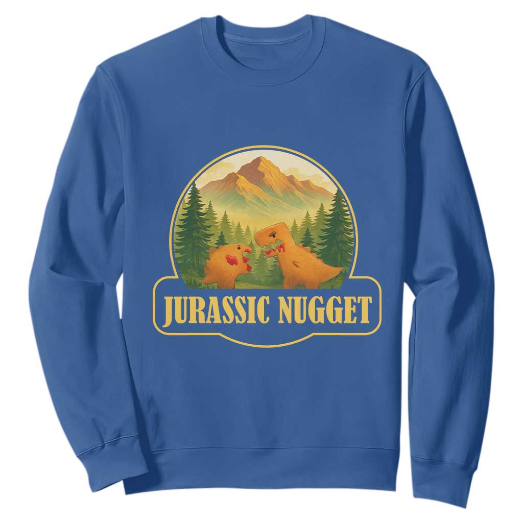 Jurassic Nugget World Dino Sweatshirt Nugget Lover Gift TS12 Royal Blue Print Your Wear