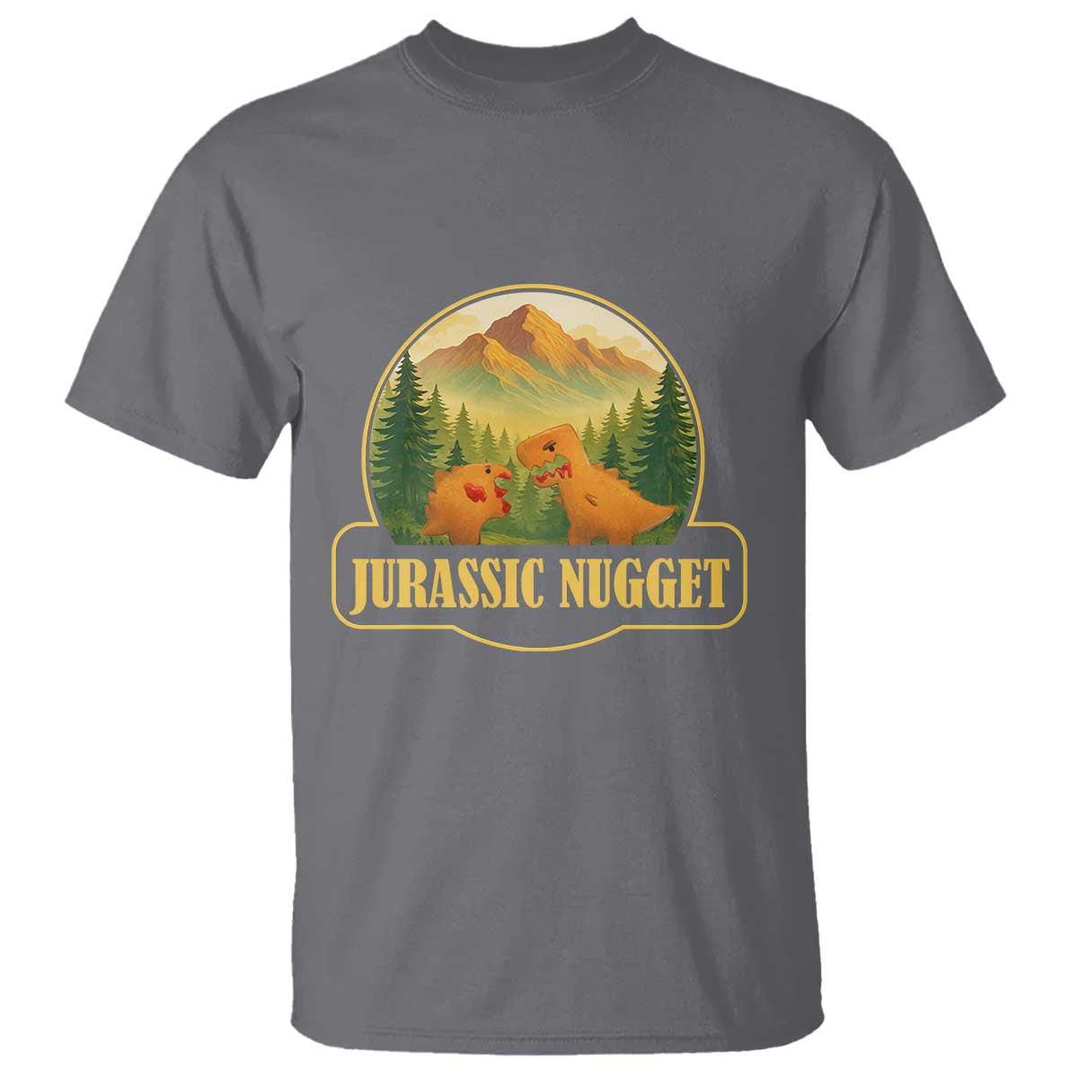 Jurassic Nugget World Dino T Shirt Nugget Lover Gift TS12 Charcoal Print Your Wear