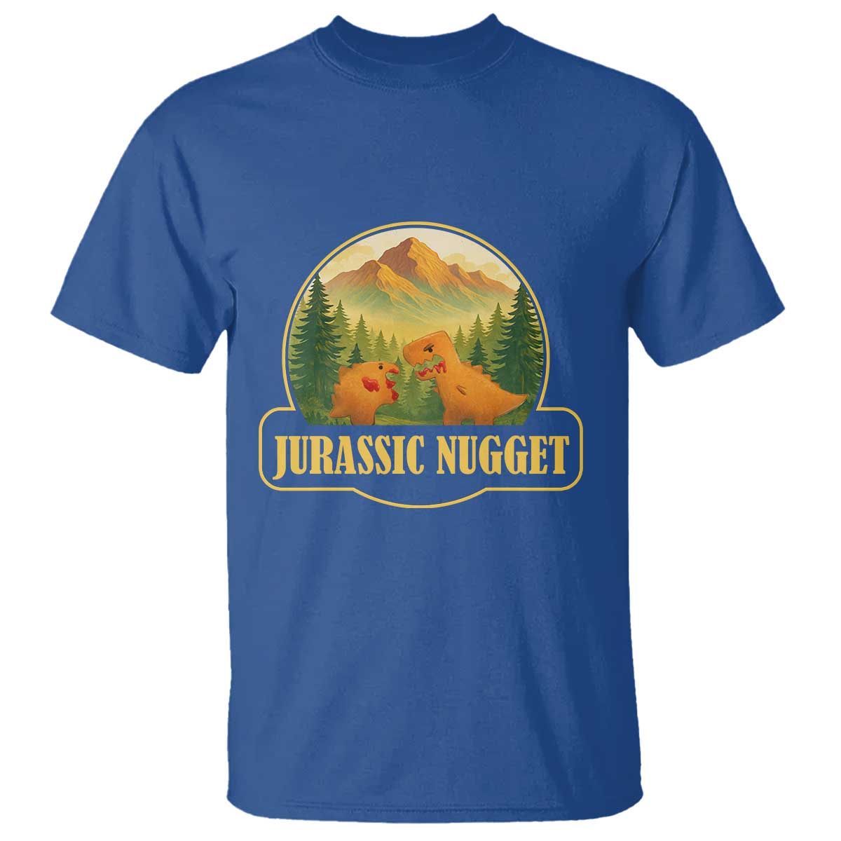 Jurassic Nugget World Dino T Shirt Nugget Lover Gift TS12 Royal Blue Print Your Wear