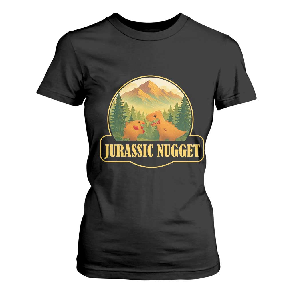 Jurassic Nugget World Dino T Shirt For Women Nugget Lover Gift TS12 Black Print Your Wear