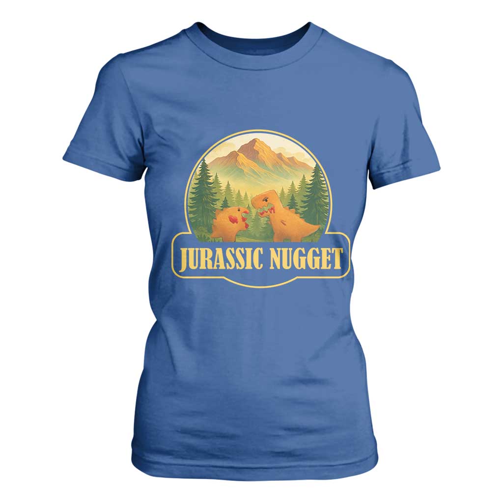 Jurassic Nugget World Dino T Shirt For Women Nugget Lover Gift TS12 Royal Blue Print Your Wear