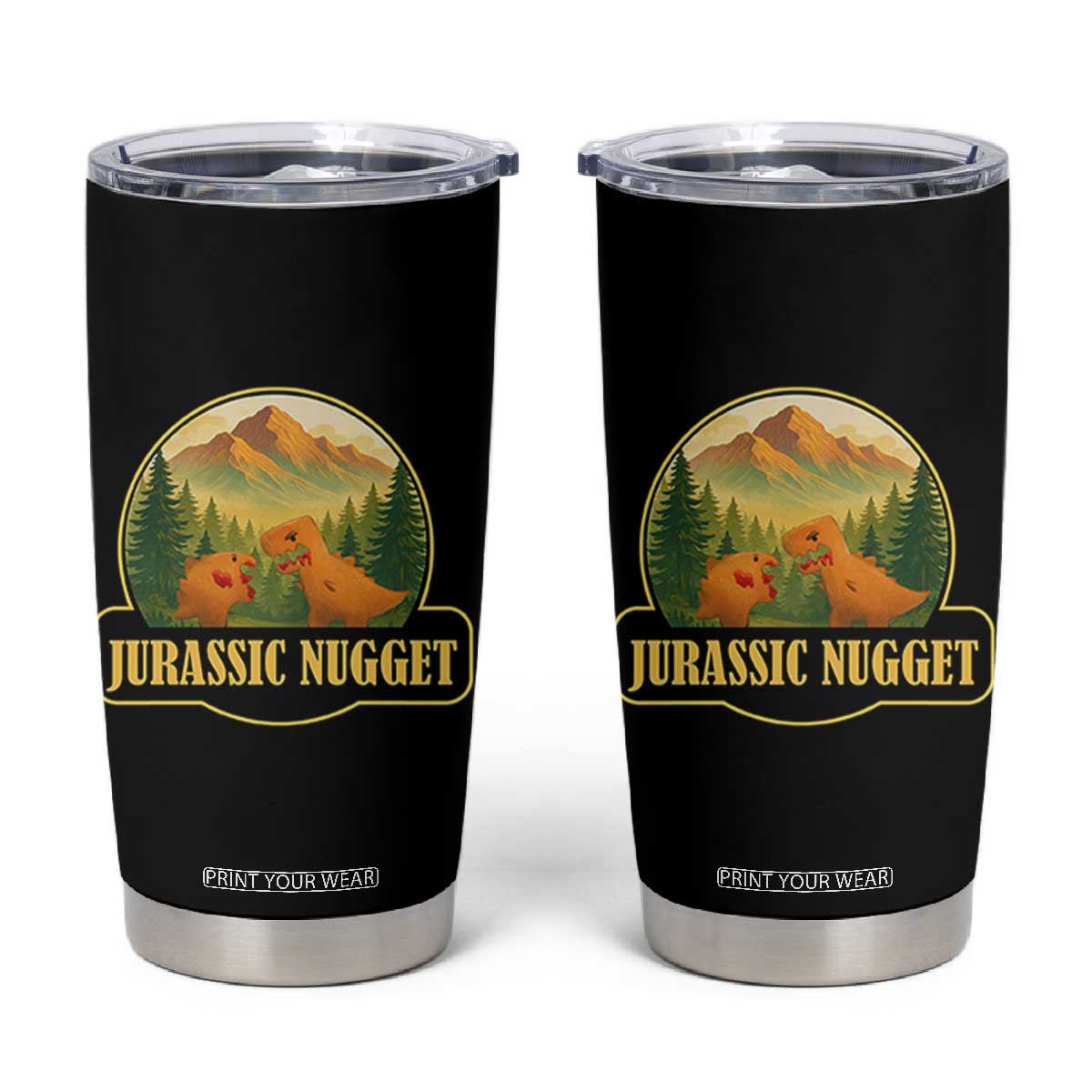 Jurassic Nugget World Dino Tumbler Cup Nugget Lover Gift TS12 Black Print Your Wear