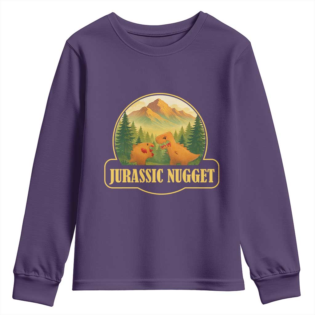 Jurassic Nugget World Dino Youth Sweatshirt Nugget Lover Gift TS12 Purple Print Your Wear