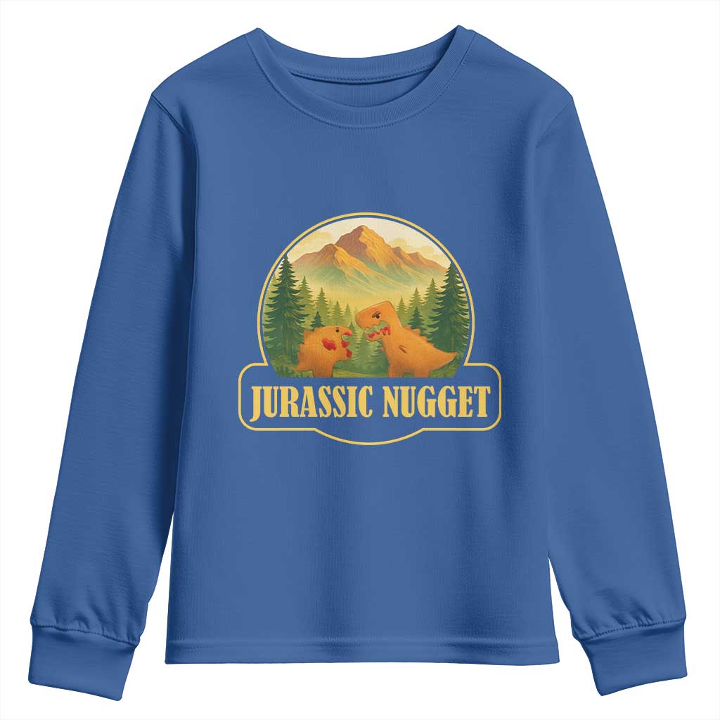 Jurassic Nugget World Dino Youth Sweatshirt Nugget Lover Gift TS12 Royal Blue Print Your Wear
