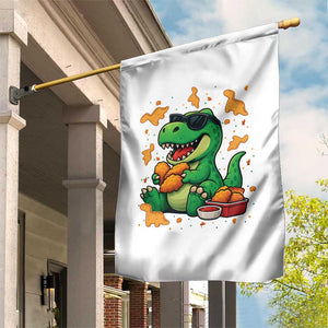 Funny Dinosaur Eating Chicken Nuggets Garden Flag Food Lover Gift TS12 Print Your Wear