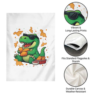 Funny Dinosaur Eating Chicken Nuggets Garden Flag Food Lover Gift TS12 Print Your Wear