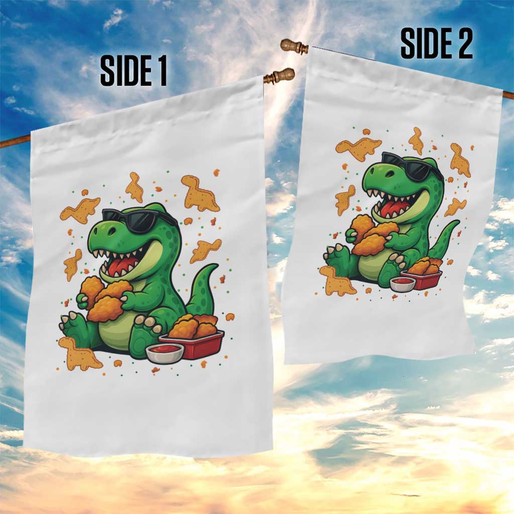 Funny Dinosaur Eating Chicken Nuggets Garden Flag Food Lover Gift TS12 Print Your Wear