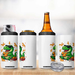 Funny Dinosaur Eating Chicken Nuggets 4 in 1 Can Cooler Tumbler Food Lover Gift TS12 Print Your Wear