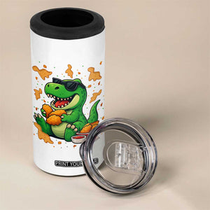 Funny Dinosaur Eating Chicken Nuggets 4 in 1 Can Cooler Tumbler Food Lover Gift TS12 Print Your Wear