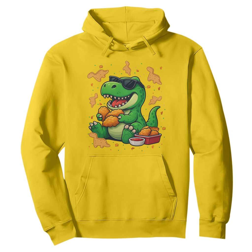 Funny Dinosaur Eating Chicken Nuggets Hoodie Food Lover Gift TS12 Daisy Print Your Wear