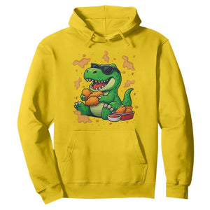 Funny Dinosaur Eating Chicken Nuggets Hoodie Food Lover Gift TS12 Daisy Print Your Wear