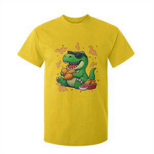 Funny Dinosaur Eating Chicken Nuggets T Shirt For Kid Food Lover Gift TS12 Daisy Print Your Wear