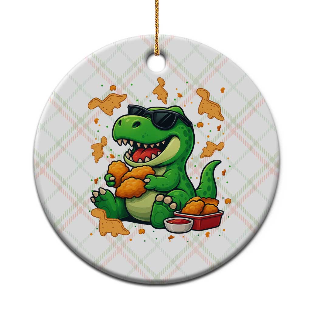 Funny Dinosaur Eating Chicken Nuggets Ceramic Ornament Food Lover Gift TS12 1pc Christmas Plaid Print Your Wear