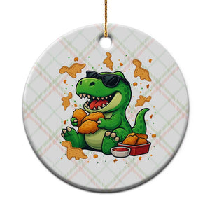 Funny Dinosaur Eating Chicken Nuggets Ceramic Ornament Food Lover Gift TS12 1pc Christmas Plaid Print Your Wear