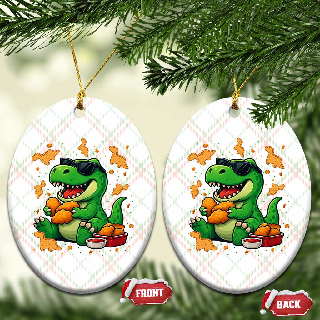 Funny Dinosaur Eating Chicken Nuggets Ceramic Ornament Food Lover Gift TS12 Print Your Wear