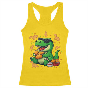 Funny Dinosaur Eating Chicken Nuggets Racerback Tank Top Food Lover Gift TS12 Daisy Print Your Wear